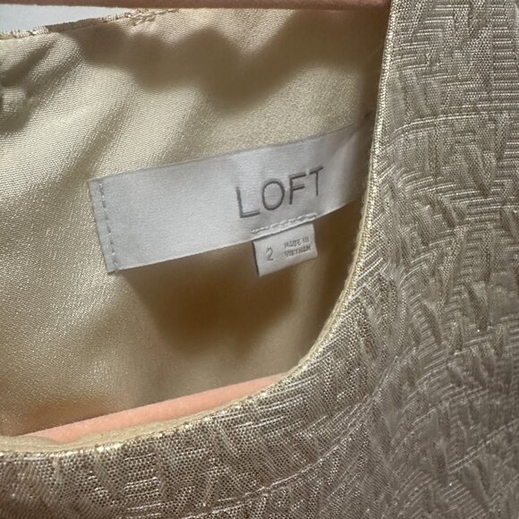 Loft Metallic Brocade Short Sleeve Mini Dress - Picture 2 of 5